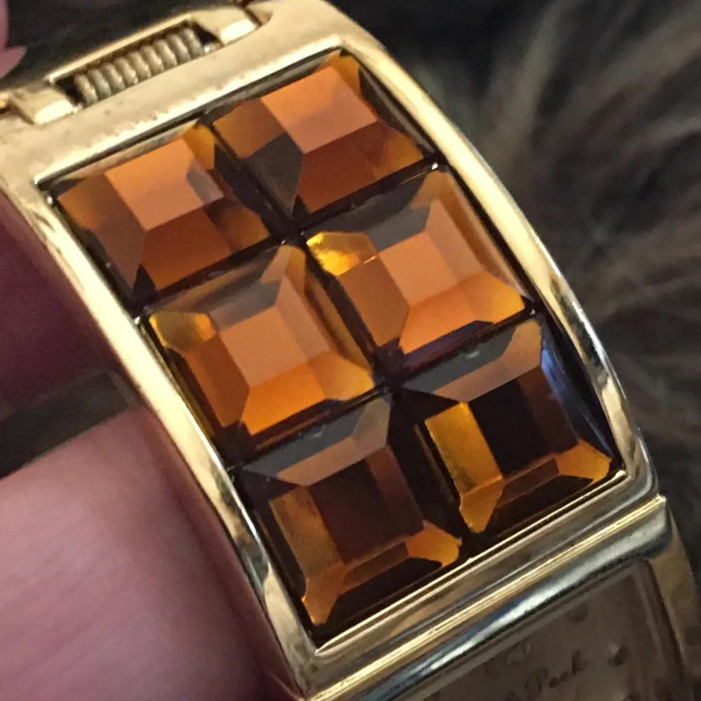 Peck & Peck brown topaz stone cuff watch
